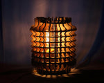 Matte black cage pendant lamp with exposed bulb and hanging cord