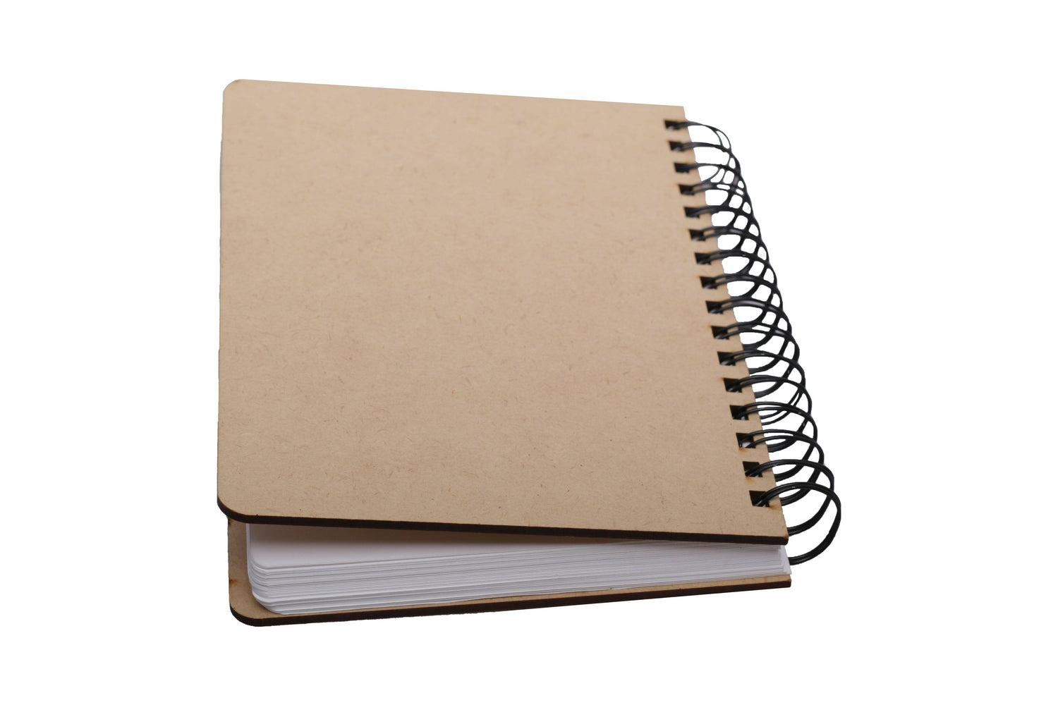9x6 inch laser-cut floral wooden spiral notebook with 150 pages
