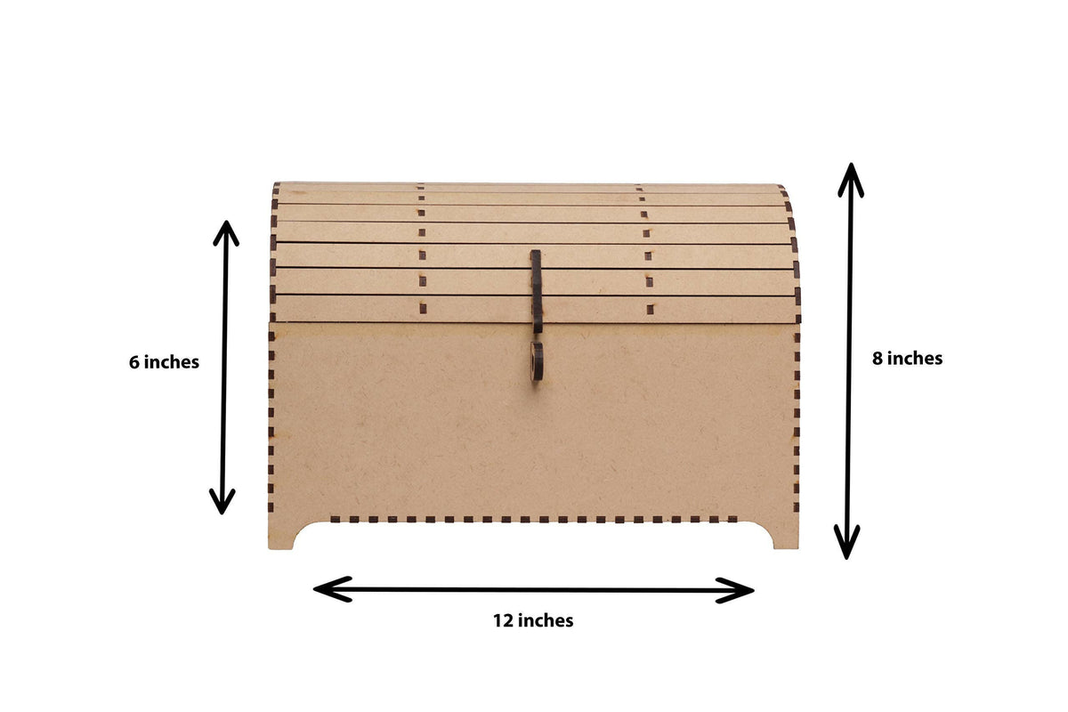 MDF treasure box wooden storage chest multipurpose keepsake organizer
