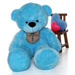 Large 3‑feet blue teddy bear plush toy (90 cm) for gifting or décor