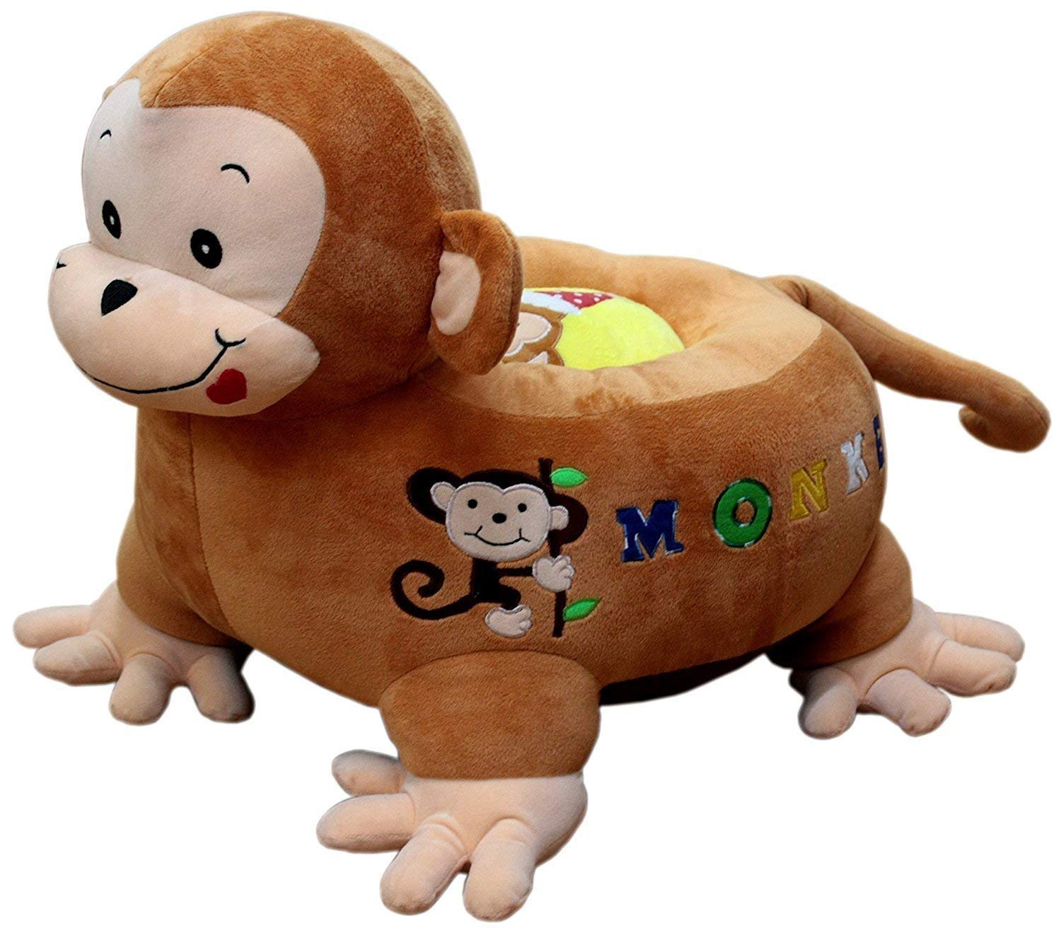 Monkey-themed plush baby sofa seat for toddlers