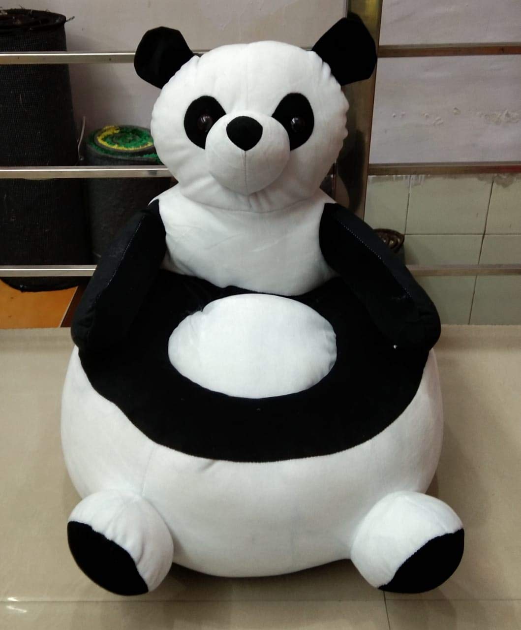 Panda-themed plush baby sofa seat for toddlers