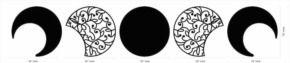 The dimensional image of the product with 12 inch by 12 inch dimensions of each product.