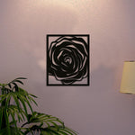 Modern black mdf wall art featuring a framed rose design, adding elegance to home decor.