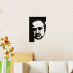 Stylish black old man wall art with a modern design displayed in a minimalist living room.